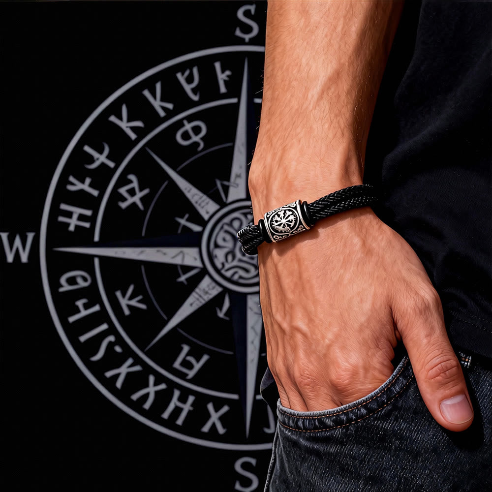 WorldNorse Viking Compass Runes Doppelsträngiges geflochtenes Armband - image 2