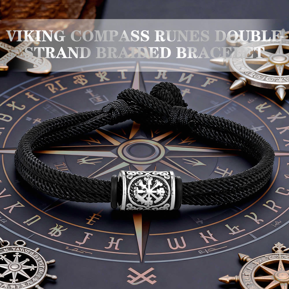 WorldNorse Viking Compass Runes Doppelsträngiges geflochtenes Armband - image 3