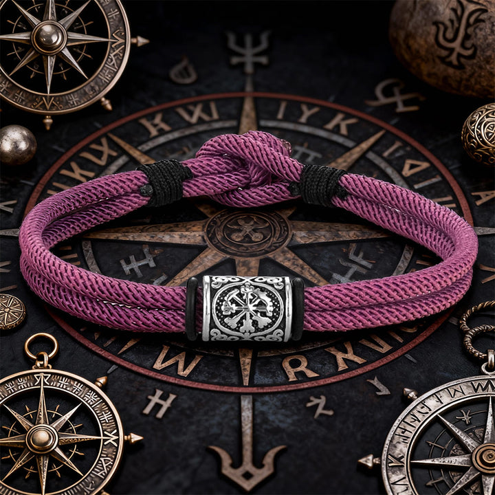 WorldNorse Viking Compass Runes Doppelsträngiges geflochtenes Armband - Taro Purple - 21 cm - image 12