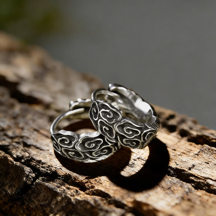 WorldNorse Ohrringe im Vintage-Stil mit geschnitzter Wolkenstruktur von - image 1