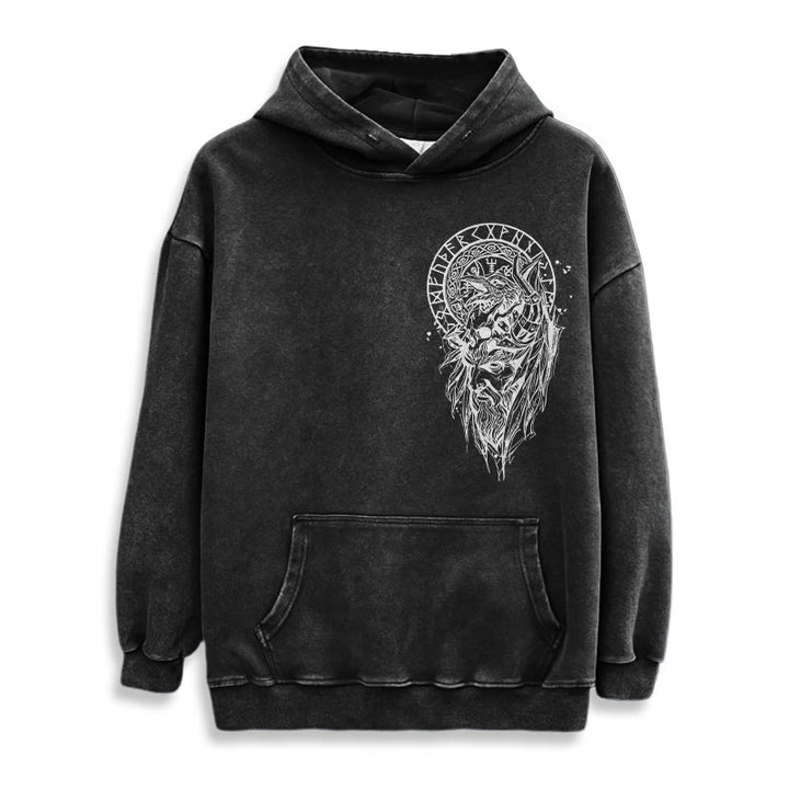 WorldNorse Viking Elder Rune Emblem Washed Hoodie - image 2