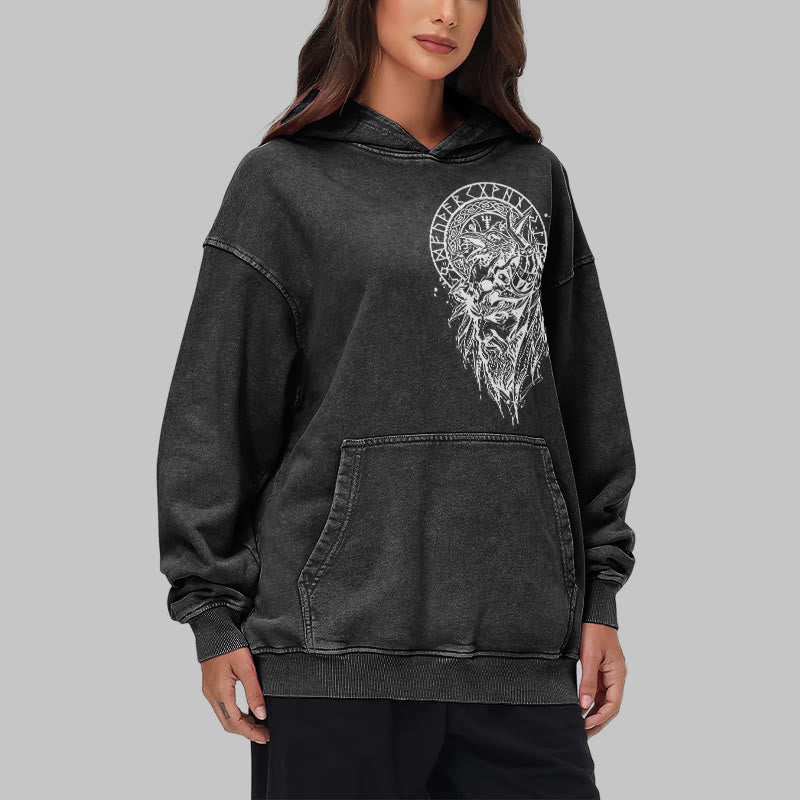 WorldNorse Viking Elder Rune Emblem Washed Hoodie - image 8