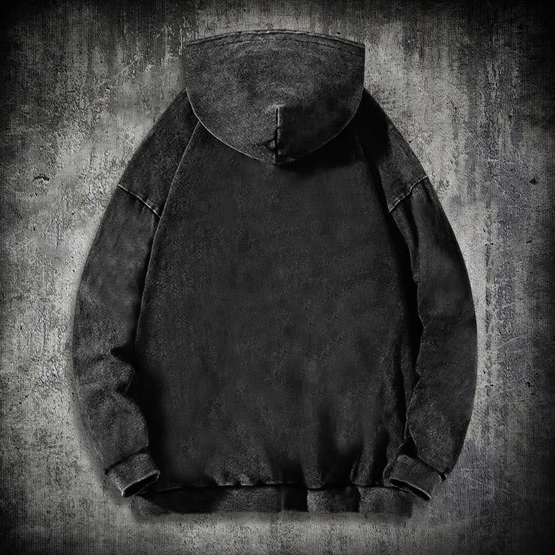 WorldNorse Valknut Vegvisir Raven Washed Hoodie - image 1