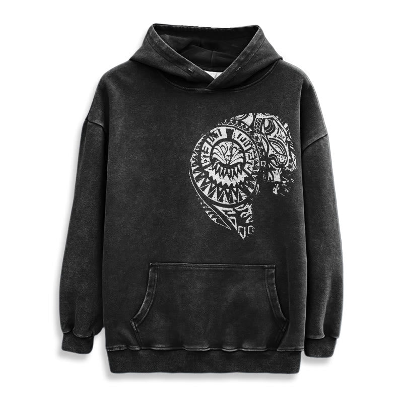WorldNorse Kapuzenpullover mit aufwendigem Totenkopf-Muster - image 2