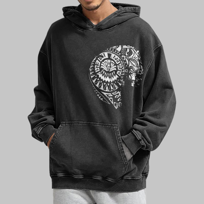 WorldNorse Kapuzenpullover mit aufwendigem Totenkopf-Muster - image 4