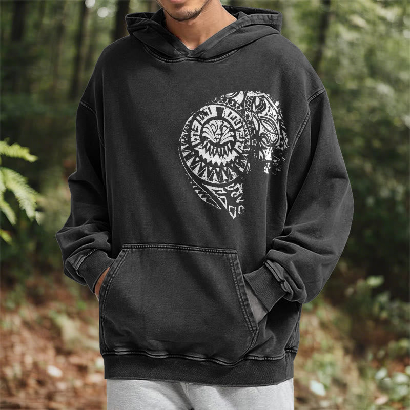 WorldNorse Kapuzenpullover mit aufwendigem Totenkopf-Muster - image 6