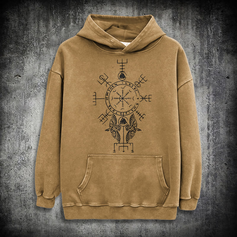 WorldNorse Rune der Helm der Ehrfurcht Raven -Hoodie - Khaki - 3XL - image 19