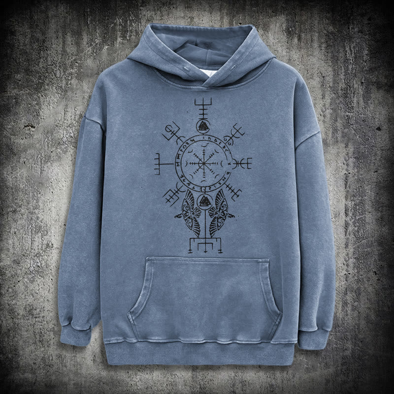 WorldNorse Rune der Helm der Ehrfurcht Raven -Hoodie - Blau - 3XL - image 15