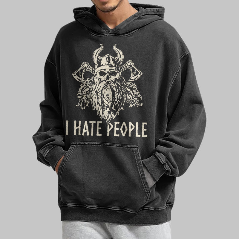 WorldNorse Hoodie mit Wikingerschädel und Axtmotiv - image 4