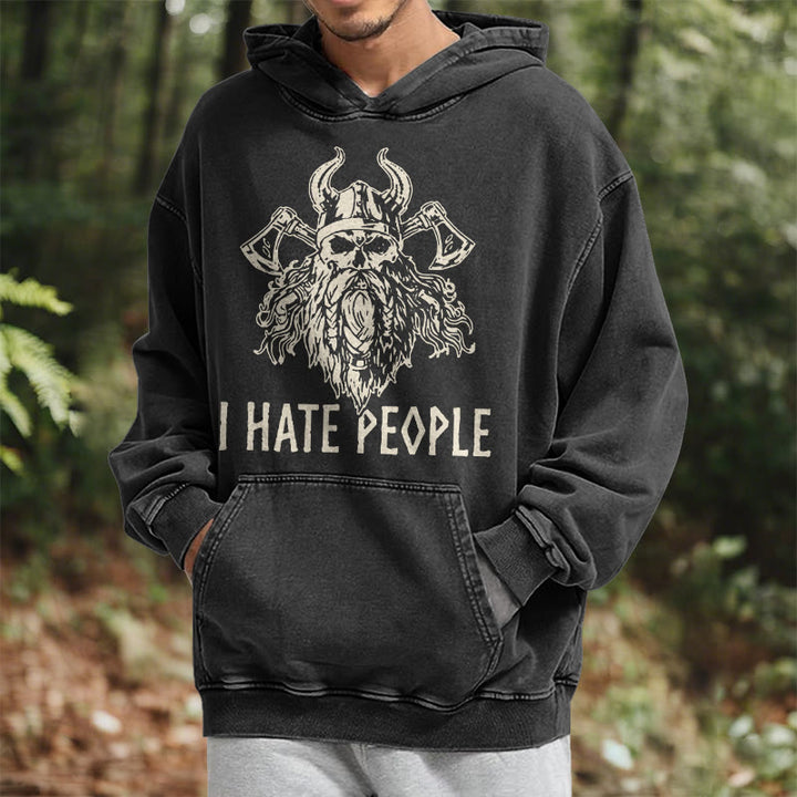 WorldNorse Hoodie mit Wikingerschädel und Axtmotiv - image 6