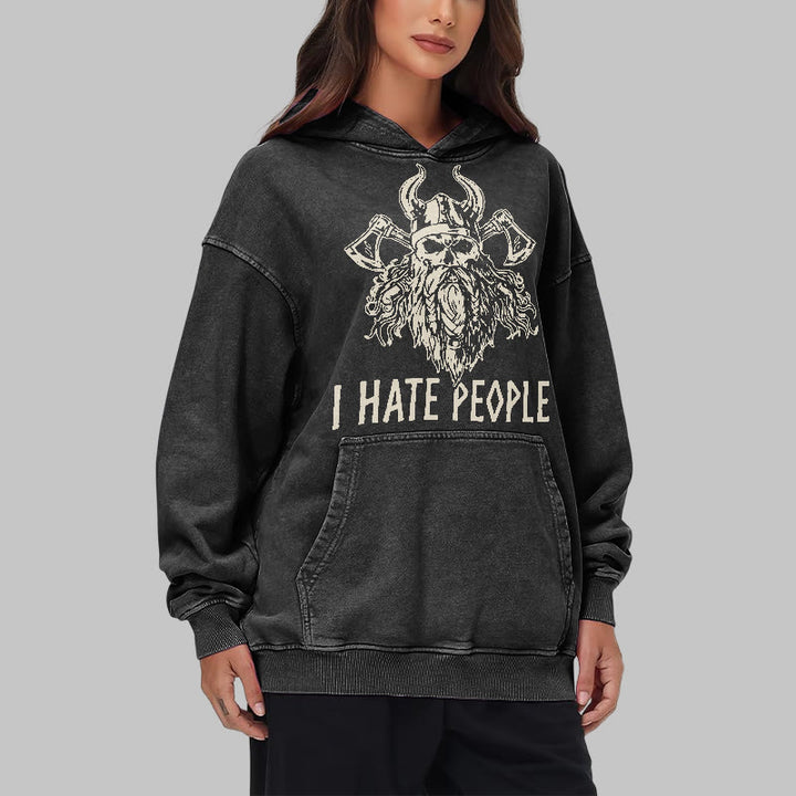 WorldNorse Hoodie mit Wikingerschädel und Axtmotiv - image 8