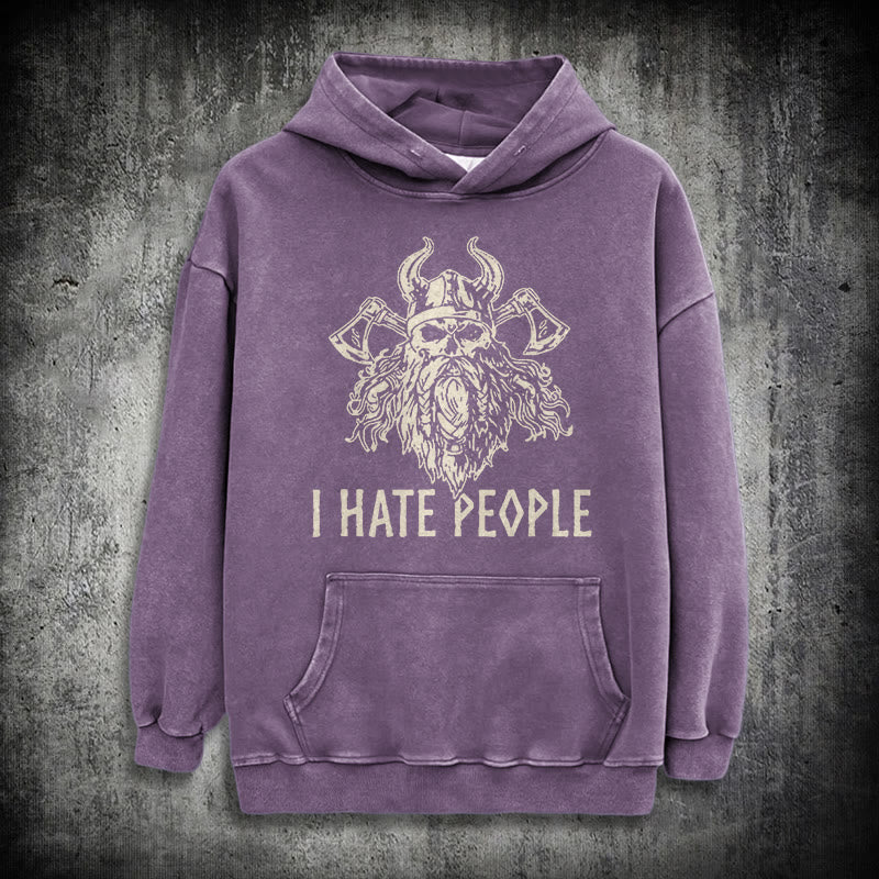 WorldNorse Hoodie mit Wikingerschädel und Axtmotiv - Lila - 3XL - image 23