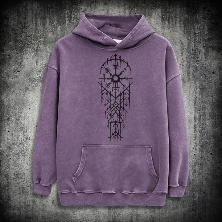 WorldNorse Gothic Kapuzenpullover mit aufwendigem Rune - Lila - 3XL - image 23