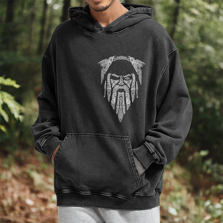 WorldNorse Gothic Rune Viking Elder Washed Hoodie - image 6