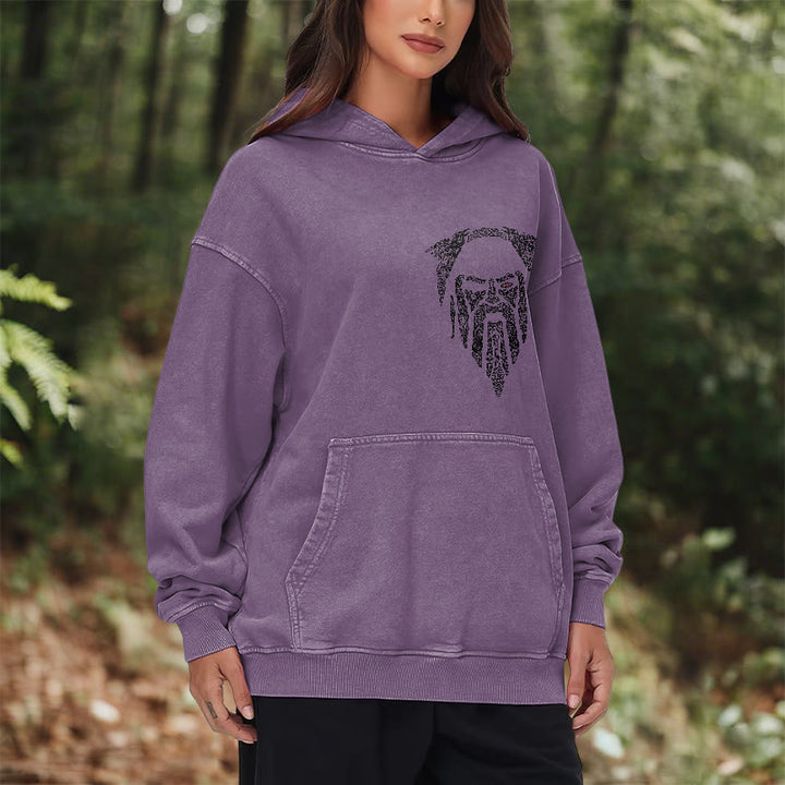 WorldNorse Gothic Rune Viking Elder Washed Hoodie - image 26