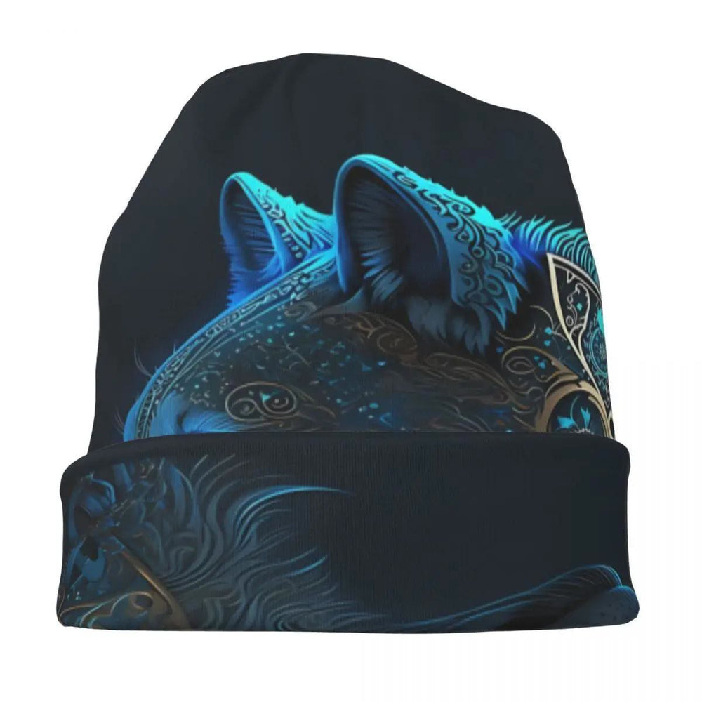 WorldNorse Vergoldete Ornamentwolf Wolf mit azurblauem Glanz - image 1