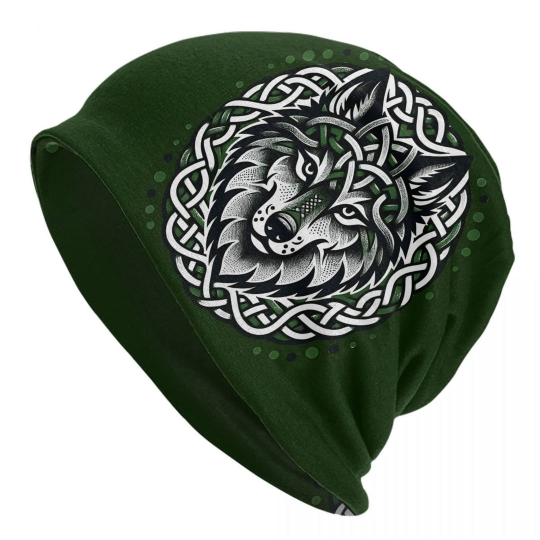 WorldNorse Emerald Keltischer Knoten Wolf Beanie - Wölfe #B - image 4