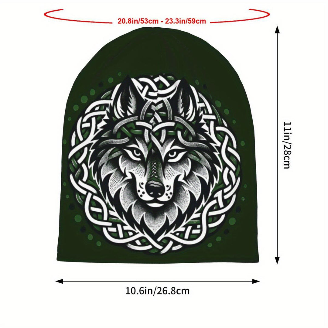 WorldNorse Emerald Keltischer Knoten Wolf Beanie - image 9