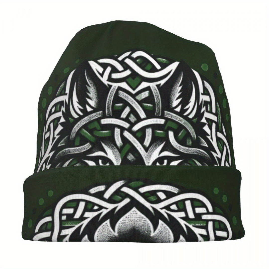 WorldNorse Emerald Keltischer Knoten Wolf Beanie - image 5