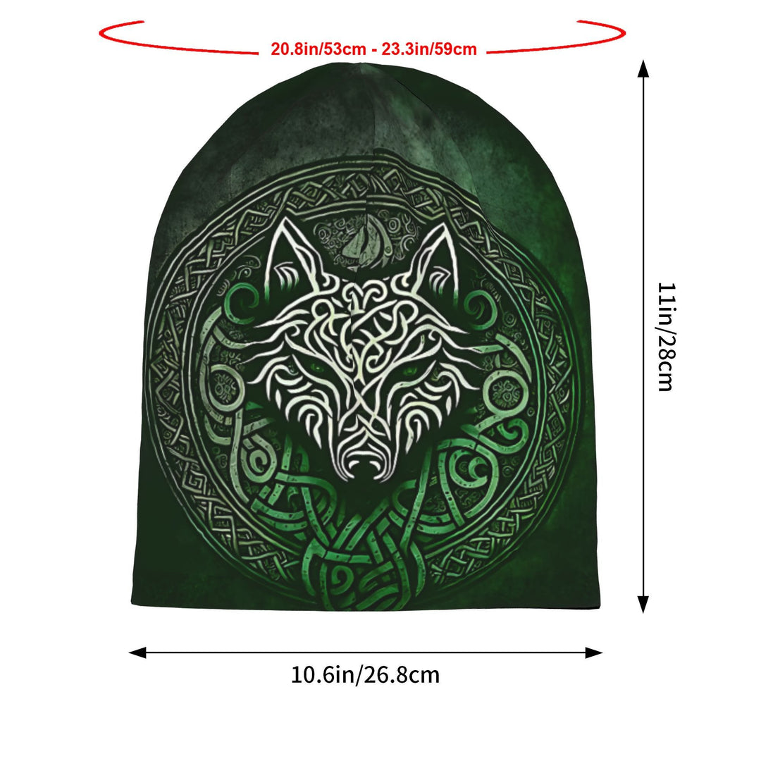 WorldNorse Emerald Keltischer Knoten Wolf Beanie - image 3