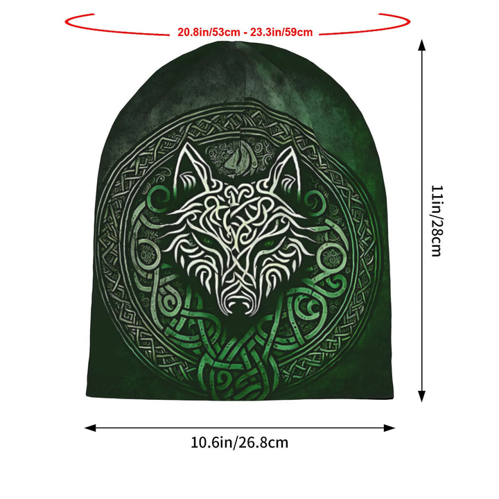 WorldNorse Emerald Keltischer Knoten Wolf Beanie - image 3