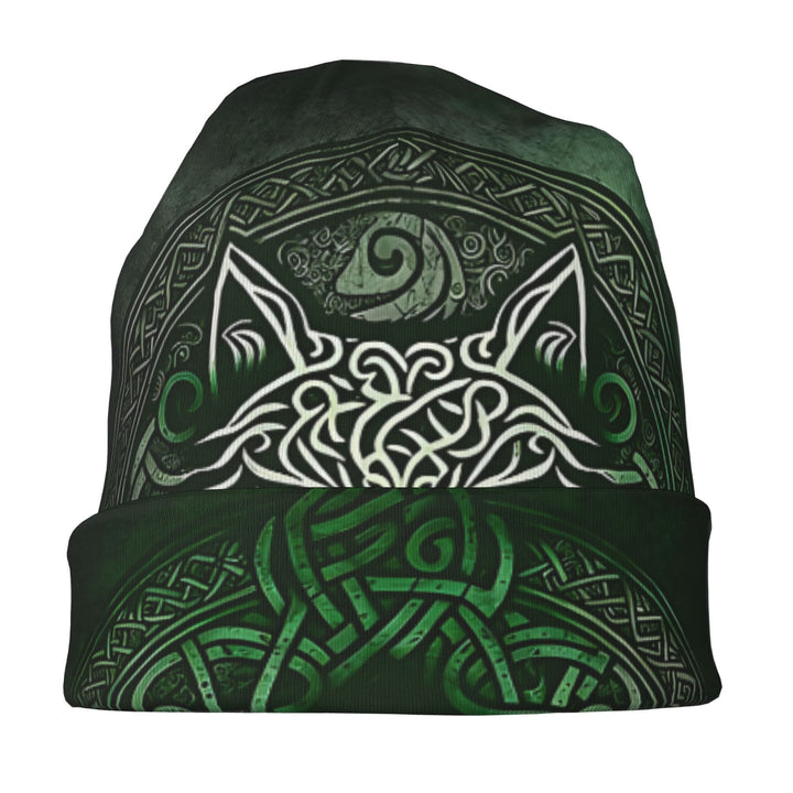 WorldNorse Emerald Keltischer Knoten Wolf Beanie - image 1