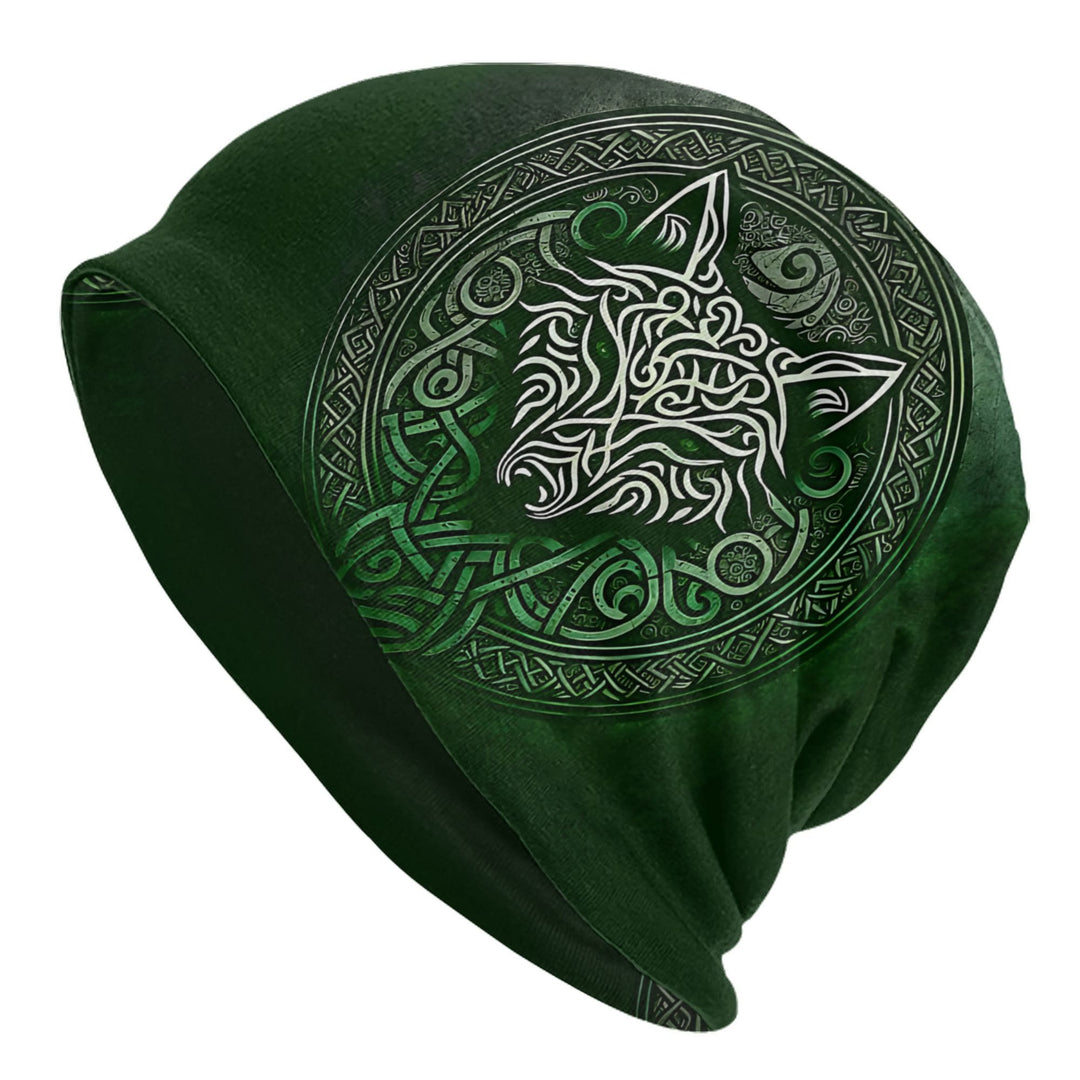 WorldNorse Emerald Keltischer Knoten Wolf Beanie - Wölfe #A - image 0