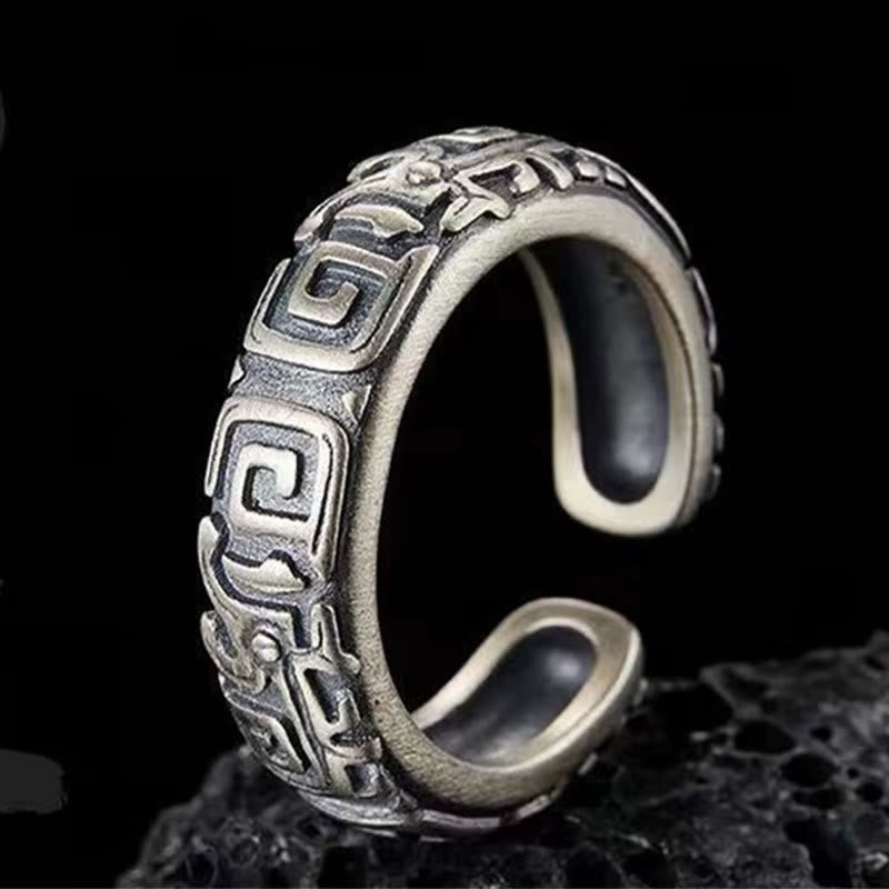 WorldNorse Intricate Rune Labyrinth Interlock Ring - Einstellbar - image 0