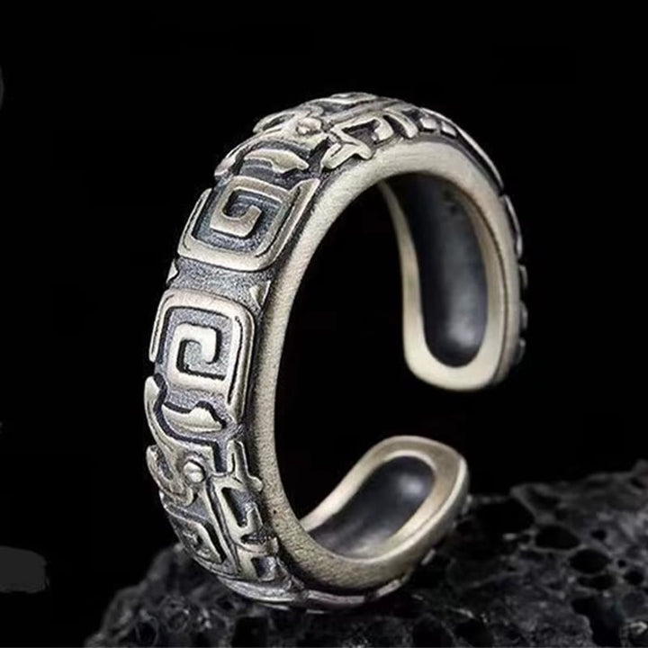 WorldNorse Intricate Rune Labyrinth Interlock Ring - Einstellbar - image 0