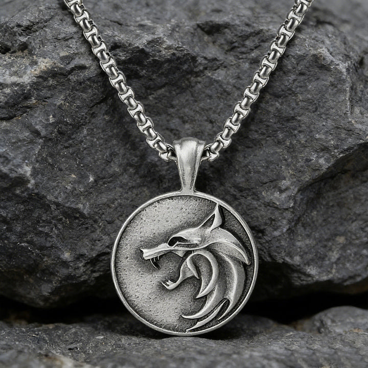WorldNorse Halskette mit graviertem Wolf - Wölfe - image 0