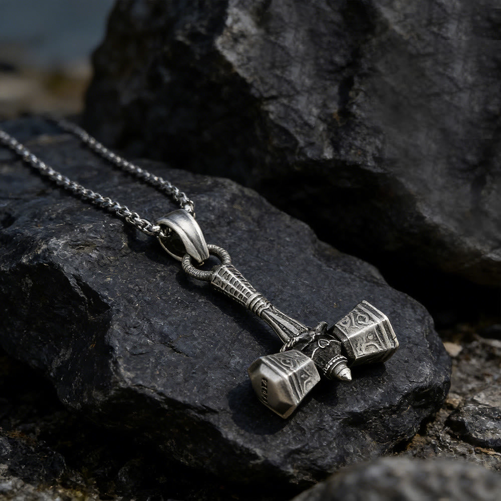 WorldNorse Rune Skull Mjölnir Halskette - image 2