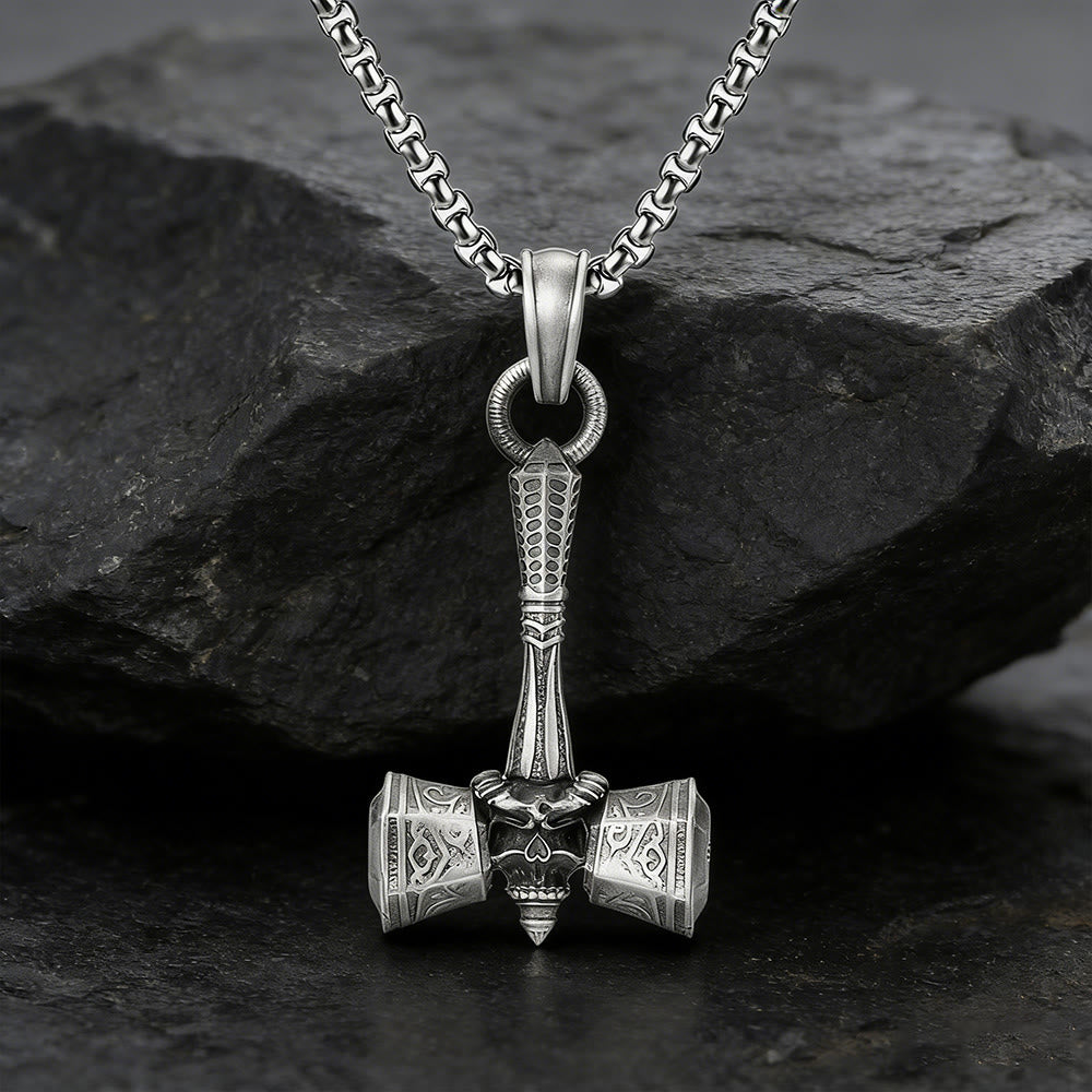 WorldNorse Rune Skull Mjölnir Halskette - Mjölnir - image 0