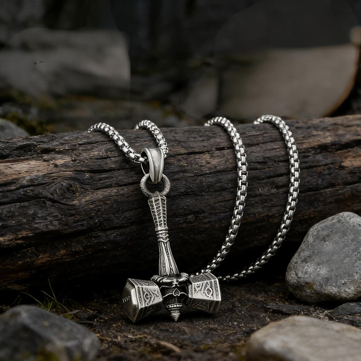WorldNorse Rune Skull Mjölnir Halskette - image 3