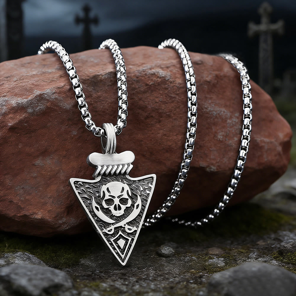 WorldNorse Totenkopf-Dolchspitze, strukturierte Halskette - image 1