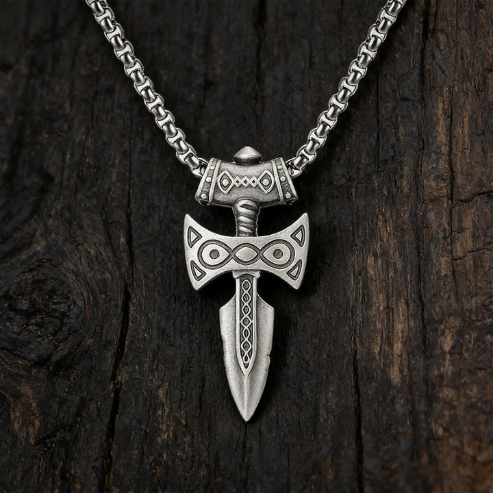 WorldNorse Eldritch Knotwork Axt-Emblem-Halskette - Schwert - image 0