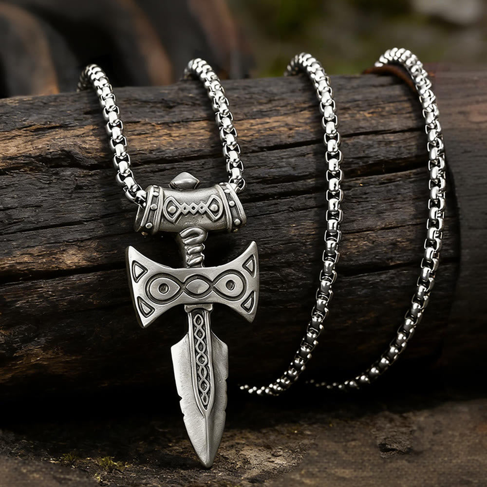 WorldNorse Eldritch Knotwork Axt-Emblem-Halskette - image 2