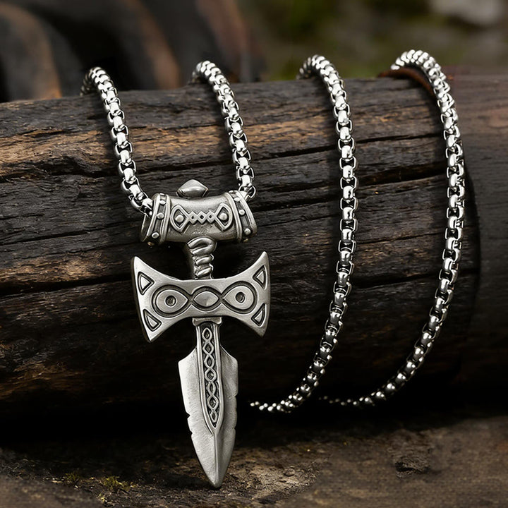WorldNorse Eldritch Knotwork Axt-Emblem-Halskette - image 2