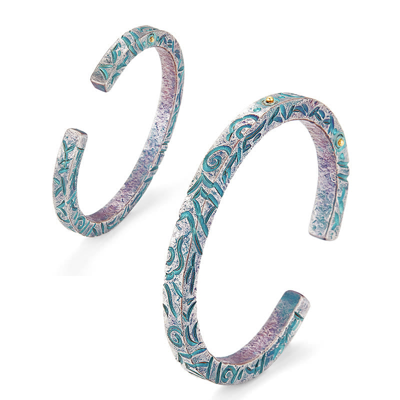 WorldNorse Handgefertigtes Armband aus 999er Silber mit Türkis und verzauberter Ranke - image 4