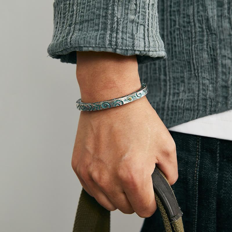 WorldNorse Handgefertigtes Armband aus 999er Silber mit Türkis und verzauberter Ranke - image 6