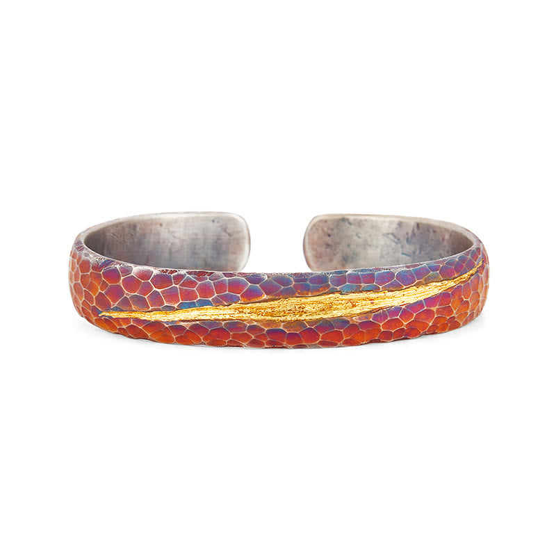 WorldNorse Handgefertigtes Armband aus 999er Gold mit Wabenmuster - Bunt - Innenumfang 18-19 cm - NEIN DANKE - image 4