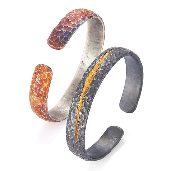 WorldNorse Handgefertigtes Armband aus 999er Gold mit Wabenmuster - image 6