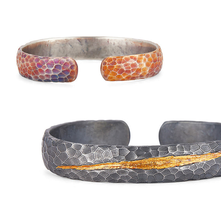 WorldNorse Handgefertigtes Armband aus 999er Gold mit Wabenmuster - image 8