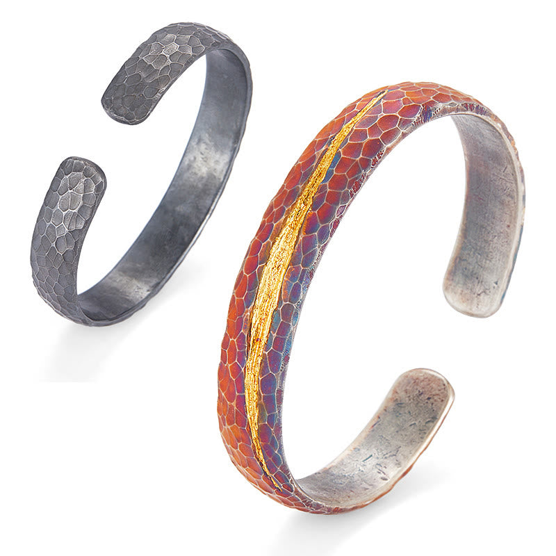 WorldNorse Handgefertigtes Armband aus 999er Gold mit Wabenmuster - image 7