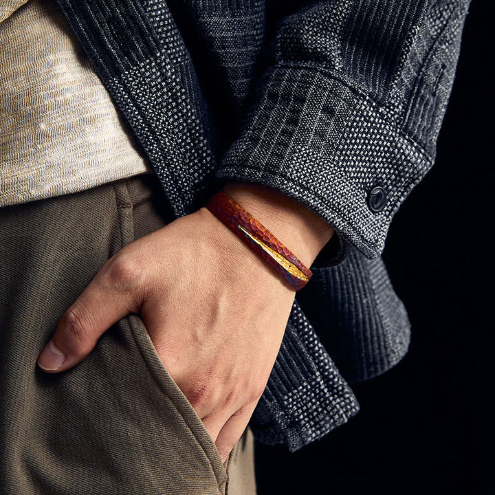 WorldNorse Handgefertigtes Armband aus 999er Gold mit Wabenmuster - image 10