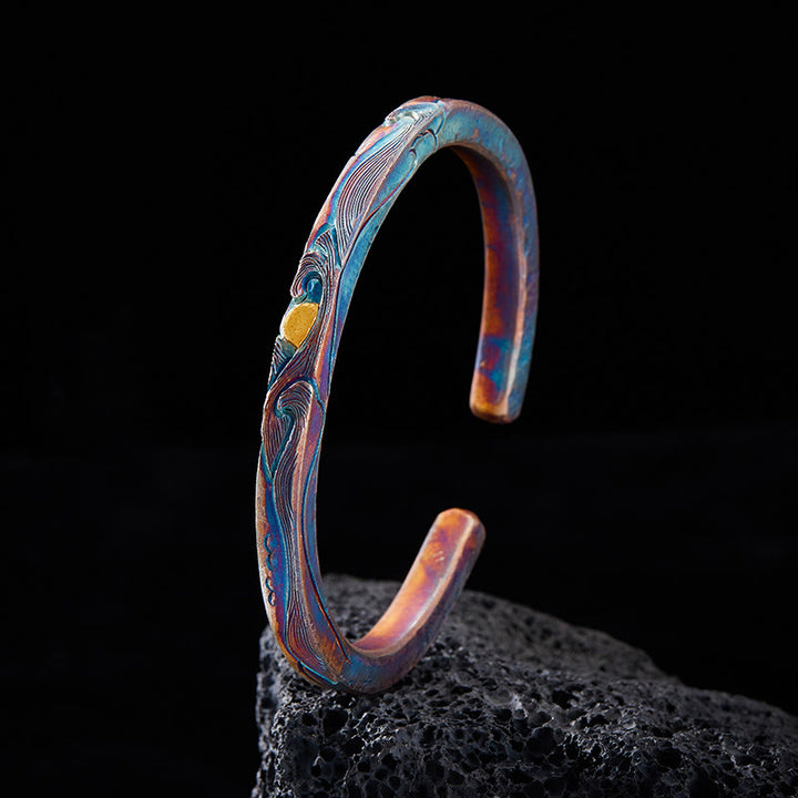 WorldNorse Handgefertigtes Armband aus 999er Silber mit prismatischem Wirbelmuster - Innenumfang 19 cm - NEIN DANKE - image 0