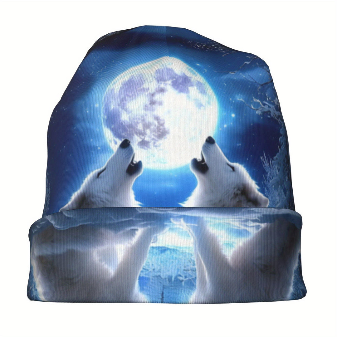 WorldNorse Sternenlicht Wolf Winterlandschaft Mütze - image 1