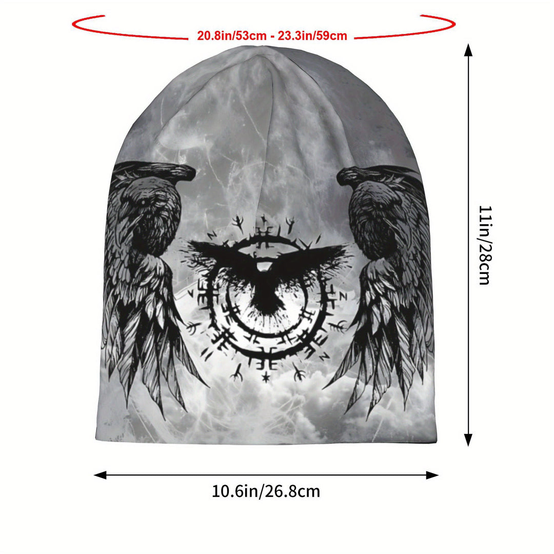 WorldNorse Graustufen- Raven -Siegel Nebelschleier Mütze - image 4