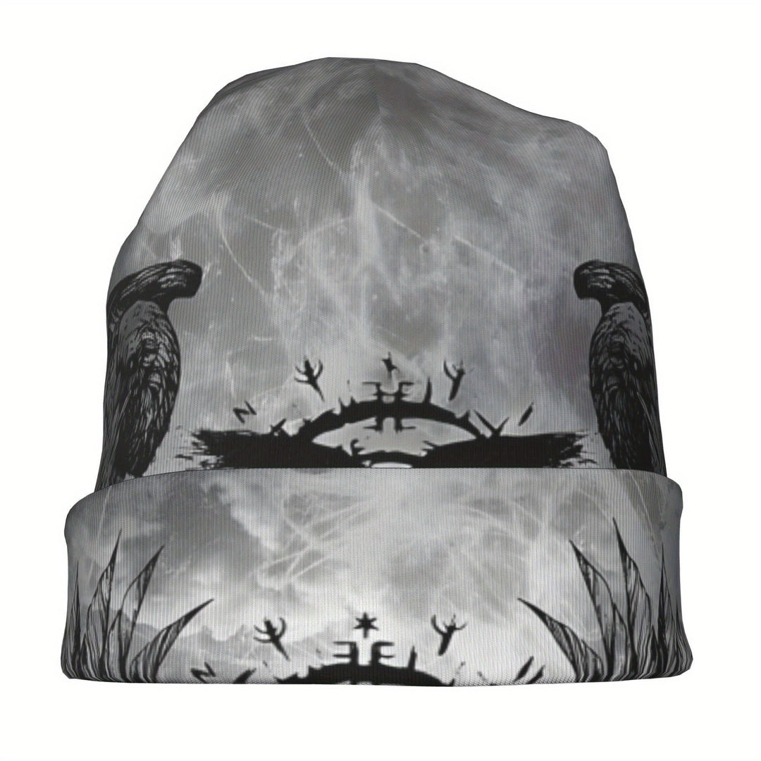WorldNorse Graustufen- Raven -Siegel Nebelschleier Mütze - image 1