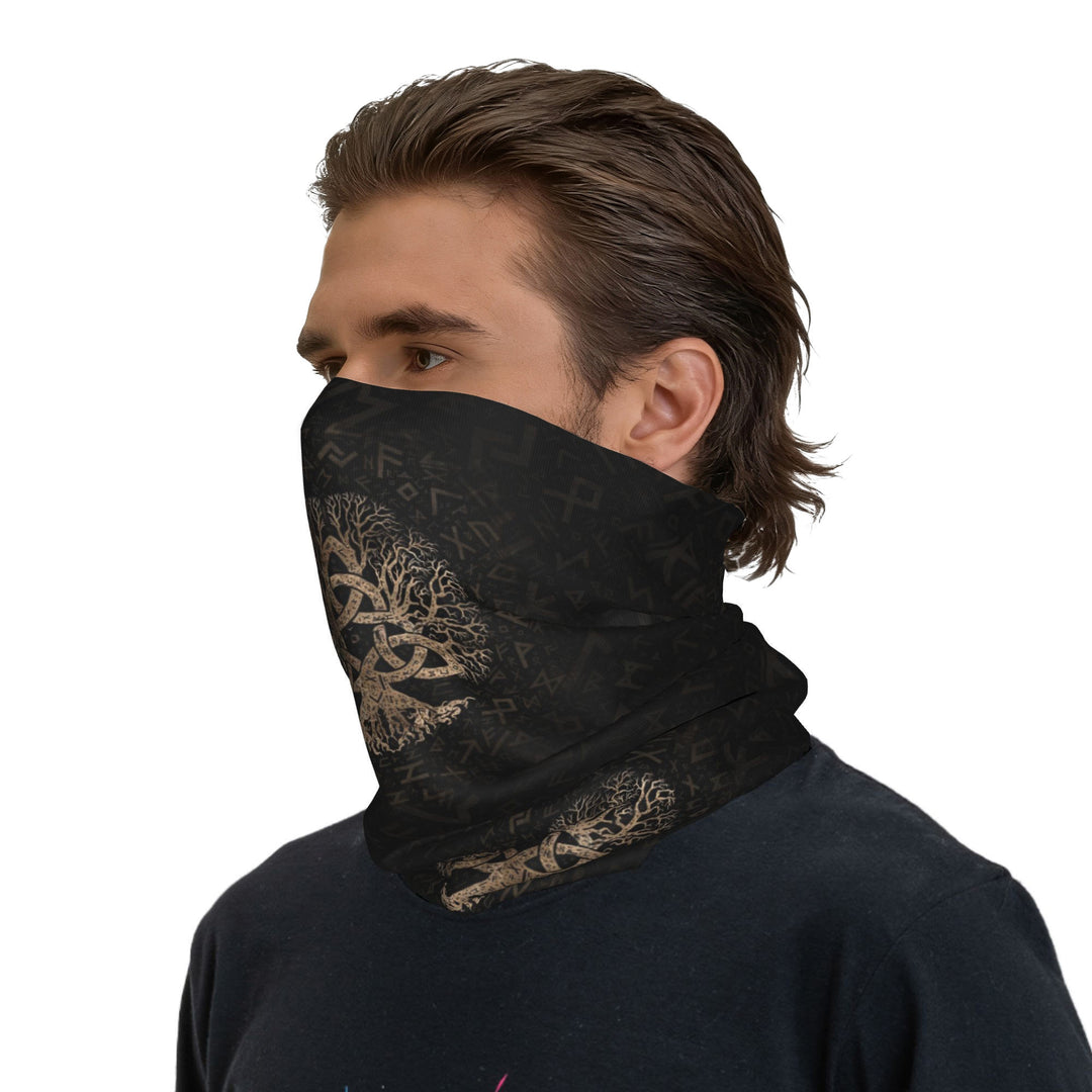 WorldNorse Triquetra Yggdrasil Rune Gesichtsmaske und Halsmanschette - 24 x 43 cm - image 0