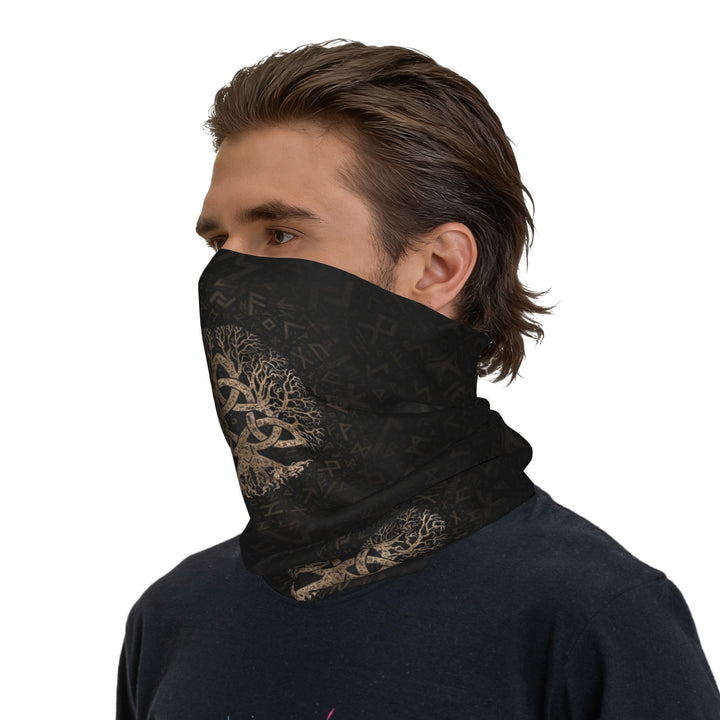WorldNorse Triquetra Yggdrasil Rune Gesichtsmaske und Halsmanschette - 24 x 43 cm - image 0